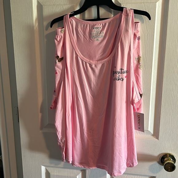 Joyspun Pink Sail 2 PC Print Tank Top/Shorts Pajama Set - Picture 5 of 11